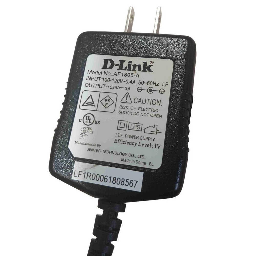 D-Link AF1805-A Power Supply‎ Adapter 5V 3A OEM Wall Plug Charger Cord